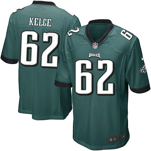 Men's Game Jason Kelce Nike Jersey Midnight Green Home - #62 NFL Philadelphia Eagles